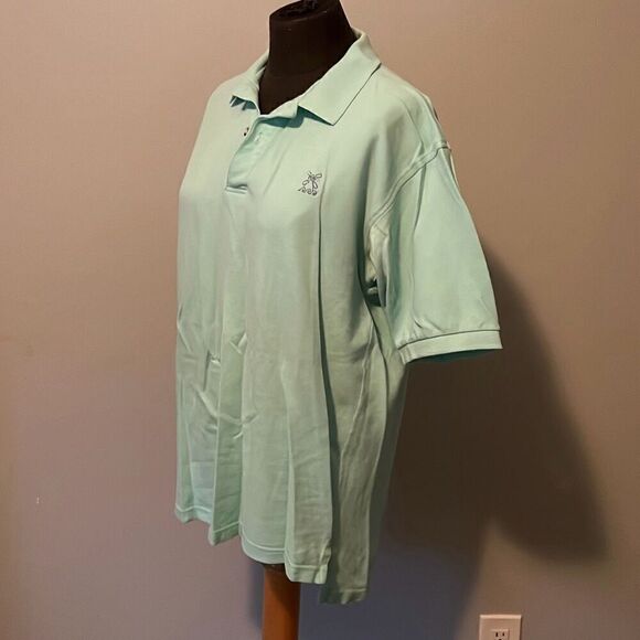 Outer Banks Mens Short Sleeve Classic Ribbed Polo Shirt Green - Picture 3 of 6